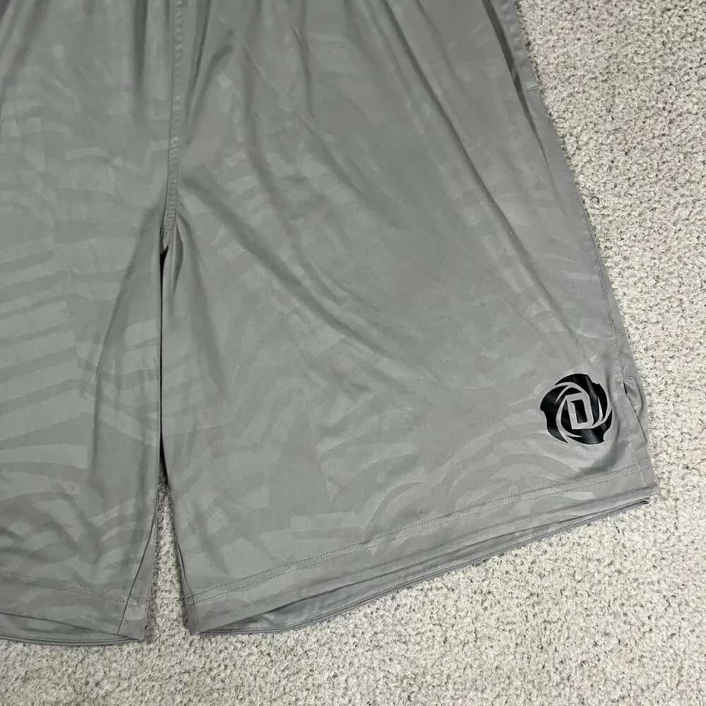 Adidas Shorts Mens 2XL Gray D Derrick Rose Basketball NBA Athletic Training